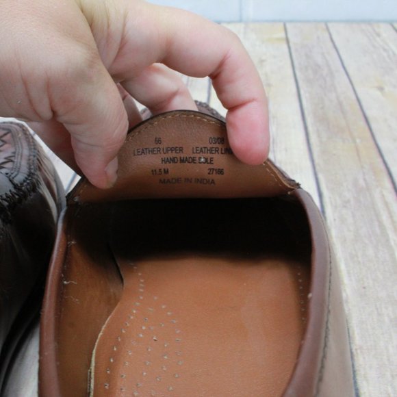 Bostonian Brown Woven Top Leather Tassel Loafers Dress Shoes Size 11.5 M - Picture 7 of 9